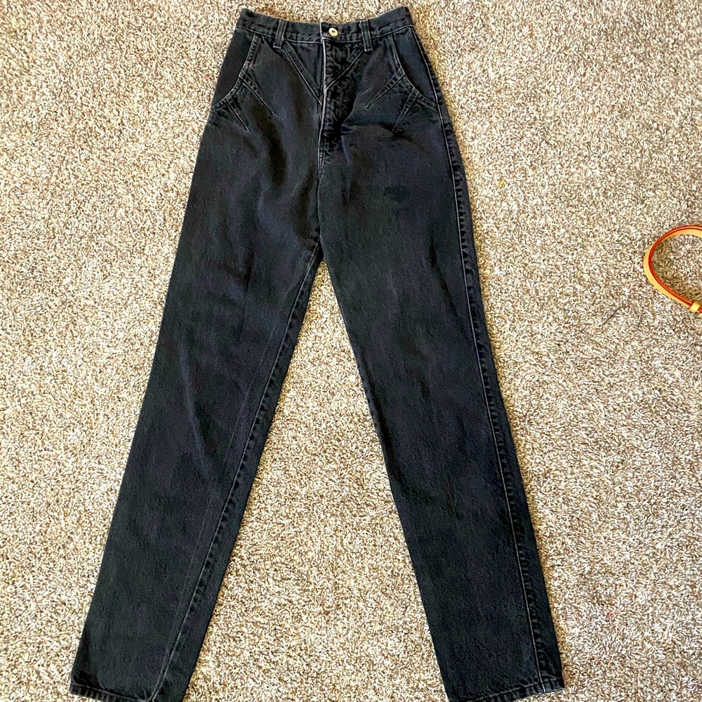 Vintage black Wranglers bareback!